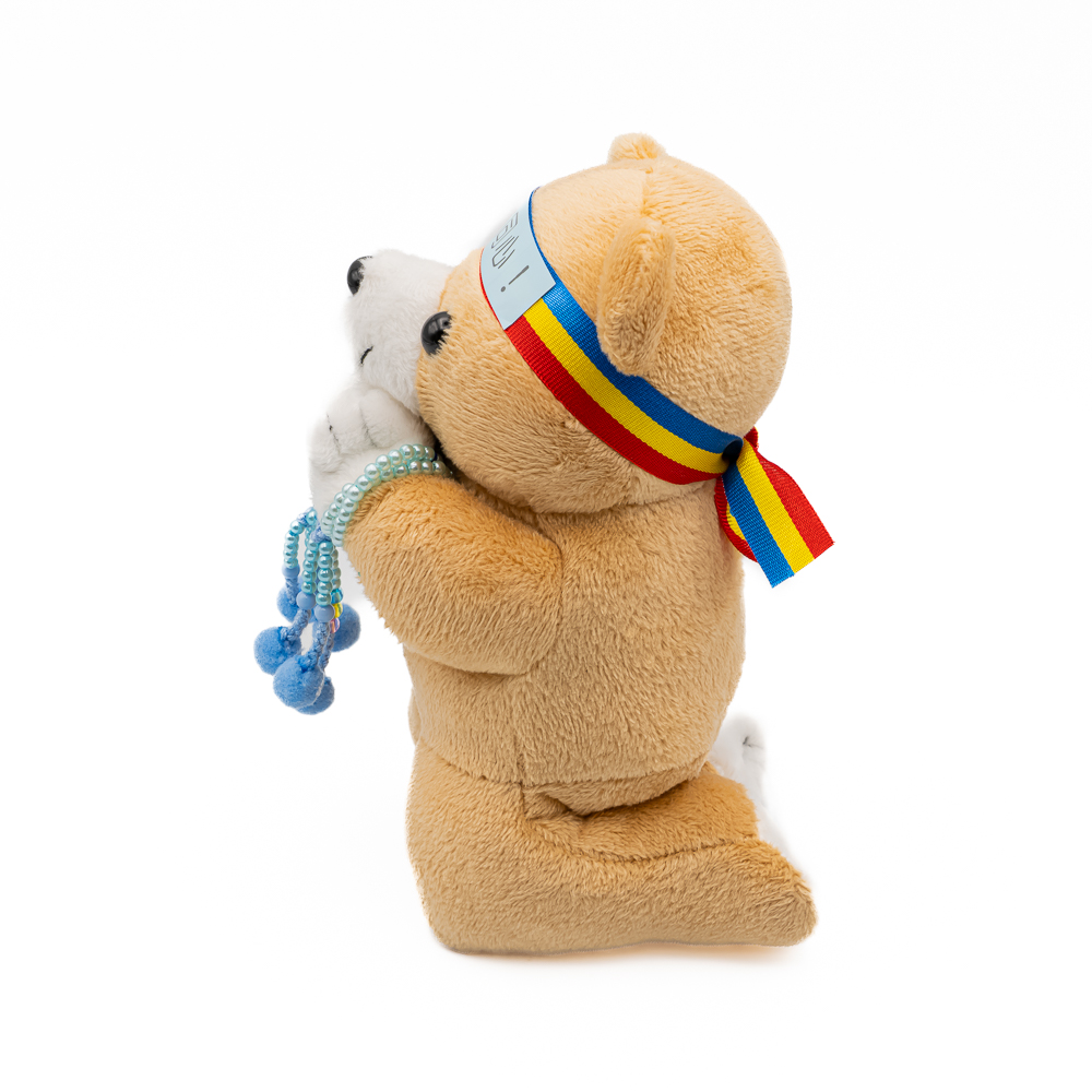 お祈りクマ茶 ブルー念珠セット 約横7㎝/縦15㎝/約幅7㎝ | 【公式